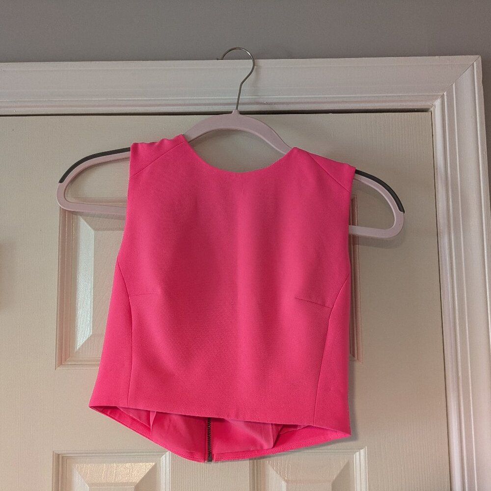 French Connection hot pink cropped tank